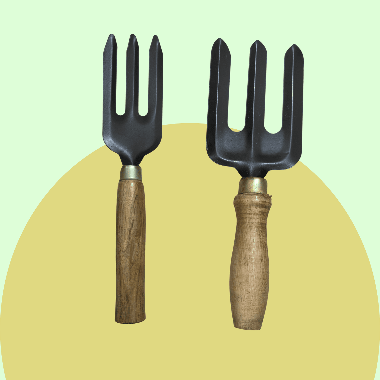 Hand Fork Small & Big Set of 2 (Wooden Handle)