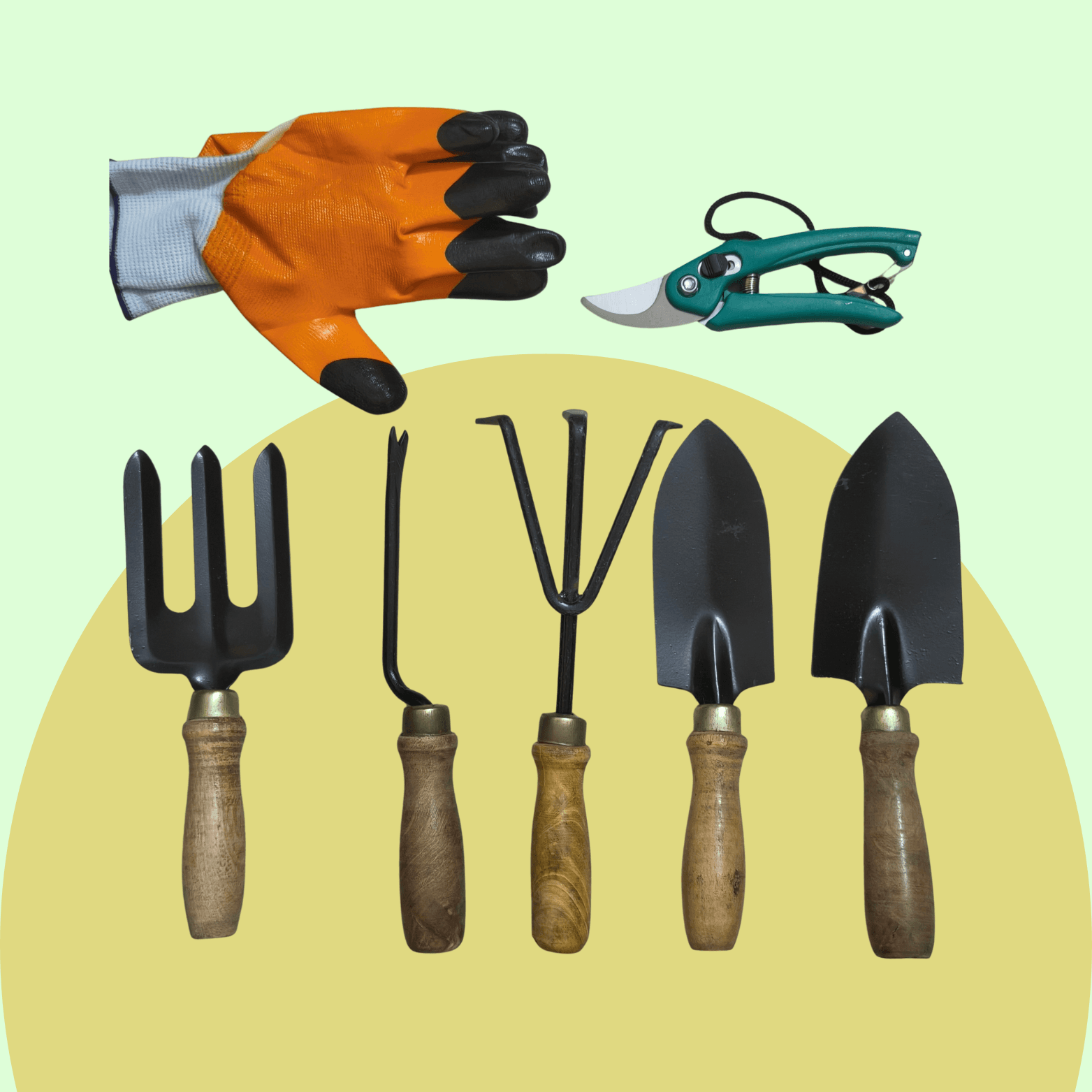 Home Gardening Set Big Set of 7 (Wooden Handle)