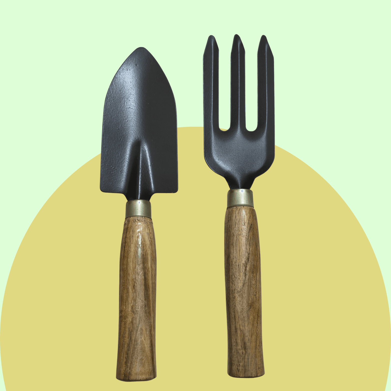 Trowel and Fork set Small (Wooden Handle)